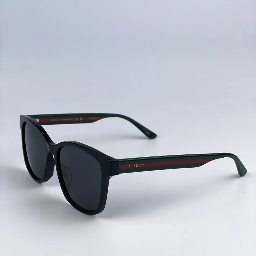 🔥Gucci GG0417SK 001 Sunglasses Black Multicolour Grey Oval Unisex